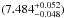 \hbox{$(7.484^{+0.052}_{-0.048})$}