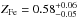 \hbox{$Z_{\rm Fe} = 0.58^{+0.06}_{-0.05}$}