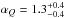 \hbox{$\alpha_Q=1.3^{+0.4}_{-0.4}$}