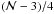 \hbox{$({\cal N}-3)/4$}