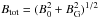 \hbox{$B_\mathrm{tot} = (B_0^2+B_\mathrm{G}^2)^{1/2}$}