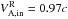 \hbox{$V^\mathrm{R}_\mathrm{A,in}=0.97c$}