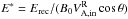 \hbox{$E^* = E_\mathrm{rec}/(B_0 V^\mathrm{R}_\mathrm{A,in}\cos\theta)$}