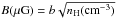 \hbox{$B(\mu {\rm G})=b\sqrt{n_{\rm H}({\rm cm}^{-3})}$}