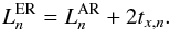 \begin{equation} L_{n}^{\rm ER}=L_{n}^{\rm AR}+2t_{x,n}. \end{equation}