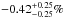 \hbox{$-0.42^{+0.25}_{-0.25}\%$}