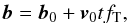 \begin{eqnarray} \label{eq:apparent-path-solution} \vec{b}=\vec{b}_0+\vec{v}_0tf_\mathrm{T}, \end{eqnarray}