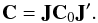 \appendix \setcounter{section}{1} \begin{eqnarray} \label{eq:covariance_matrix} {\bf C}= {\bf J} {\bf C}_0 {\bf J}'. \end{eqnarray}
