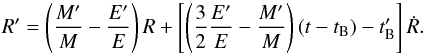 \appendix \setcounter{section}{1} \begin{equation} \label{eq:LTB_R_prime} {R'} = \left( \frac{M'}{M} - \frac{E'}{E} \right) R + \left[ \left(\frac{3}{2} \frac{E'}{E} - \frac{M'}{M} \right) (t-t_{\mathrm{B}}) - t_{\mathrm{B}}' \right] \dot{R} . \end{equation}