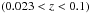 \hbox{$\left( 0.023 < z < 0.1 \right)$}
