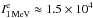 \hbox{$I^{\rm e}_{1\,\rm{MeV}} \approx 1.5 \times 10^{4}$}