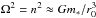 \hbox{$\Omega^2 = n^2 \approx G \M/\rs^3 $}