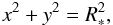 \begin{eqnarray} \x^2 + \y^2 = \Rs^2, \label{140717d} \end{eqnarray}