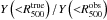 Mathematical equation: \hbox{$Y \left({<}\Rv^{\mathrm{true}}\right)/ Y \left({<}\Rv^{\mathrm{obs}}\right) $}