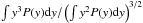 Mathematical equation: \hbox{$\int y^{3} P(y){\rm d}y/\left(\int y^{2} P(y){\rm d}y \right)^{3/2}$}