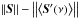 Mathematical equation: \hbox{$\left\|\Svector\right\| - \bigl\|\left<\Svector'(\nu)\right>\bigr\|$}