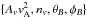 Mathematical equation: \hbox{$\{A_v v^2_{\rm A}, n_v, \theta_{B},\phi_{B} \}$}