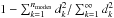 Mathematical equation: \hbox{$1 - \sum_{k=1}^{\nmodes} d^2_k/\sum_{k=1}^{\infty} d^2_k$}