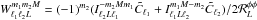 Mathematical equation: \hbox{$W_{\ell_1 \ell_2 L}^{m_1 m_2 M} = (-1)^{m_2} ( I_{\ell_2 L \ell_1}^{-m_2 M m_1}\tilde{C}_{\ell_1} + I_{\ell_1 L \ell_2}^{m_1 M -m_2}\tilde{C}_{\ell_2})/2{\cal R}_L^{\phi\phi}$}