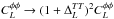 Mathematical equation: \hbox{$C_L^{\phi\phi} \rightarrow (1+\Delta^{TT}_L)^2 C_L^{\phi\phi}$}