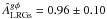 Mathematical equation: \hbox{$\hat{A}^{g\phi}_{{\rm LRGs}} = 0.96 \pm 0.10$}