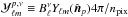 Mathematical equation: \hbox{${\cal Y}_{{\elt}m}^{p, \nu} \equiv B^{\nu}_{{\elt}} Y_{{\elt}m} (\hatn_p) 4\pi/n_{\rm pix}$}