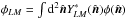 Mathematical equation: \hbox{$\phi_{LM} = \int {\rm d}^2\hatn Y_{LM}^{*}(\hatn) \phi(\hatn)$}
