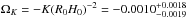 Mathematical equation: \hbox{$\Omega_{K} = -K(R_0H_0)^{-2} = -0.0010^{+0.0018}_{-0.0019}$}