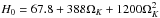 Mathematical equation: \hbox{$H_0 = 67.8 + 388 \Omega_{K} + 1200 \Omega_{K}^2$}