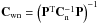 Mathematical equation: \hbox{${\bf C}_{\mathrm {wn}}=\left({\bf P}^{\mathrm T}{\bf C}_{\rm n}^{-1}{\bf P}\right)^{-1}$}
