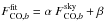 Mathematical equation: \hbox{$F_{{\rm CO},b}^{\rm fit} = \alpha \ F_{{\rm CO},b}^{\rm sky} + \beta$}