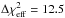 Mathematical equation: \hbox{$\Delta \chi_\mathrm{eff}^2 = 12.5$}