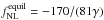 Mathematical equation: \hbox{$f^\mathrm{equil}_\mathrm{NL}=-170/(81 \gamma)$}