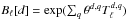 Mathematical equation: \hbox{$B_{\ell}[d]=\exp(\sum_{q}\theta^{d,q}T_{\ell}^{d,q})$}