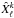 Mathematical equation: \hbox{$\hat{X}_{\ell}^{k}$}