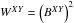 Mathematical equation: \hbox{$W^{{XY}}=\left(B^{{XY}}\right)^{2}$}