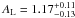 Mathematical equation: \hbox{$\Alens=1.17^{+0.11}_{-0.13}$}