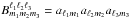 Mathematical equation: \hbox{$B^{\ell_1 \ell_2 \ell_3}_{m_1 m_2 m_3} = a_{\ell_1 m_1} a_{\ell_2 m_2} a_{\ell_3 m_3}$}