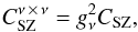 \begin{equation} C_{\rm SZ}^{\nu\, \times\, \nu} = g_\nu^2 C_{\rm SZ}, \label{eq:SZ_SED} \end{equation}
