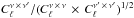 \hbox{$C_\ell^{\nu \,\times\, \nu^\prime} / (C_\ell^{\nu \,\times\, \nu} \,\times\, C_\ell^{\nu^\prime \,\times\, \nu^\prime})^{1/2}$}