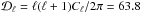 \hbox{$\mathcal{D}_\ell=\ell(\ell+1)C_\ell/2\pi = 63.8$}