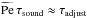 Mathematical equation: \hbox{$\Pet\,\tau_{\rm sound}\approx\tau_{\rm adjust}$}