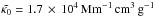 Mathematical equation: \hbox{$\tkapz=1.7\,\times\, 10^4\Mm^{-1}\cm^3\g^{-1}$}