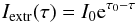 Mathematical equation: \begin{equation} I_{\rm extr}(\tau)=I_0 {\rm e}^{\tau_0-\tau} \end{equation}