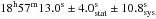 Mathematical equation: \hbox{$\rm 18^{h}57^{m}13.0^{s} \pm4.0^{s}_{\rm stat} \pm10.8^{s}_{\rm sys}$}