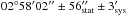 Mathematical equation: \hbox{$02^{\circ}58'02'' \pm56''_{\rm stat} \pm3'_{\rm sys}$}