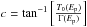 Mathematical equation: \hbox{$c=\tan^{-1}\left[\frac{T_0(E_{\rm p})}{\Gamma(E_{\rm p})}\right]$}