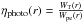 Mathematical equation: \hbox{$\eta_{\rm photo}(r) = \frac{W_{\rm T}(r)}{{W_{\rm pe}}(r)}$}
