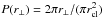 Mathematical equation: \begin{equation} \label{eq_pdf} P(\Sigma)\,{\rm d}{\Sigma} = P(r_\bot)\left(-\frac{{\rm d}\Sigma}{{\rm d}r_\bot}\right)^{-1} {\rm d}\Sigma, \end{equation}