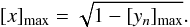 Mathematical equation: \begin{equation} [\Sigma]_{0,\rm max}/\hat\Sigma = (1-[y_n]_{\rm max})^{\frac{n-2}{4}}\sqrt{\xi_n}[X_n]_{\rm max}. \end{equation}